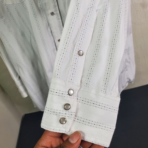 Vintage Panhandle Slim Mens Size 18 x 36 Button Down Western Shirt Pearl Snaps - Picture 11 of 12